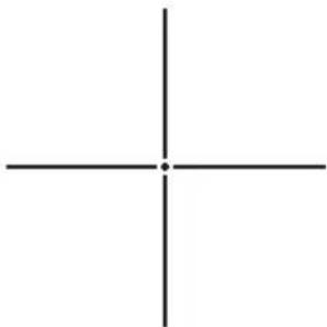 Simple cross-shaped diagram with four perpendicular lines intersecting at the center (no text or symbols)