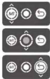 Three grayscale navigation icons with labels 'M0', 'M1', and 'M2' indicating directional or state indicators.