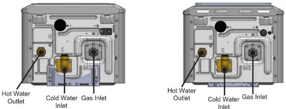 Hot Water Outlet Cold Water Inlet Gas Inlet Hot Water Outlet Cold Water Inlet Gas Inlet
