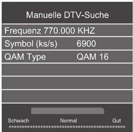 GRUNDIG 43 GEF 4820 - Manuell nach digitalen Kabelkanälen suchen - 1