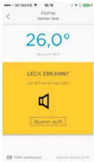 MY MAXS 18:16 Home Kitchen Sink 26,0° House am 30.5 LECK ERKANNT Lay 18.19 am 02.19 May 2017 Stumm aufh 100% vertriebsend N€/month Annual 07:11