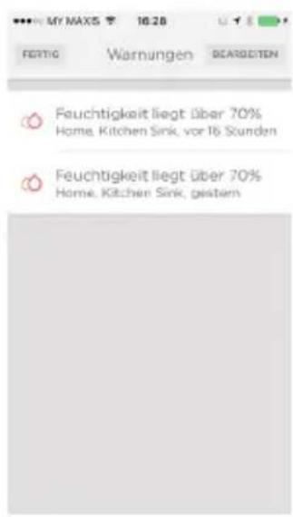 FERTIG Warnungen BEARDEITEN Feuchtigkeit liegt über 70% Home, Kitchen Sink, vor 16 Stunden Feuchtigkeit liegt über 70% Home, Kitchen Sink, gestern