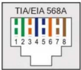 TIA/EIA 568A 1 2 3 4 5 6 7 8