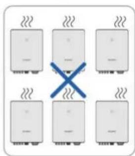 Diagram showing six identical appliances with steam and a blue X mark, likely indicating a warning or resistance.