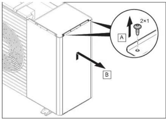 VAILLANT aroTHERM plus VWL 65/6 A 230V - Dešiniojo šoninio gaubto išmontavimas - 1