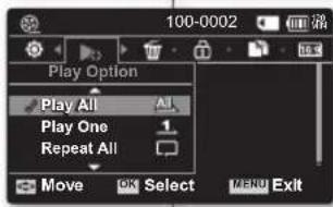 100-0002 Play Option Play All Play One Repeat All Move OK Select Mali Exit