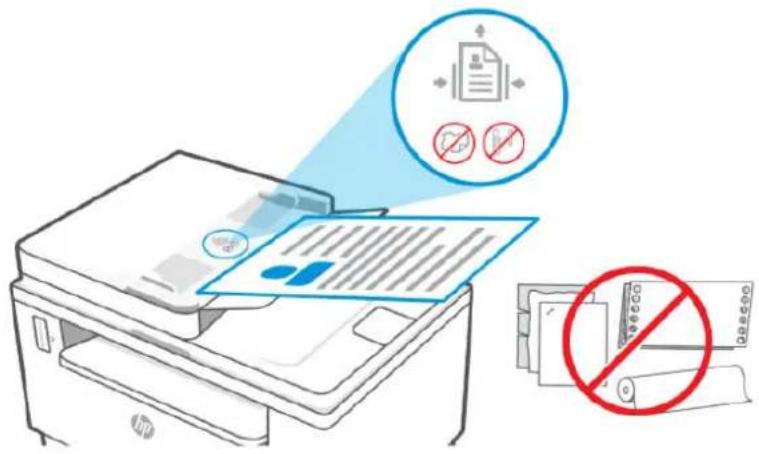 HP LaserJet 1504w - So legen Sie Originale in den Vorlageneinzug ein - 1