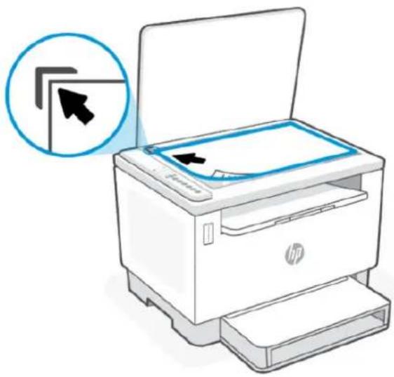 HP LaserJet 1504w - So legen Sie ein Original auf das Scannerglas - 3