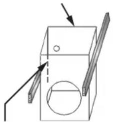 Pure technical diagram of a mechanical assembly with arrows indicating direction (no text or symbols)