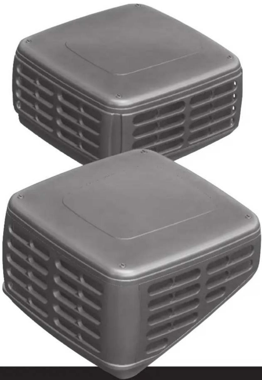 Two gray rectangular air venters with ventilation grilles, shown from different angles (no text or symbols visible)