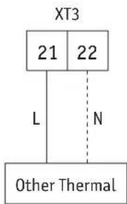 graph TD A["XT3"] --> B["21"] A --> C["22"] B --> D["L"] C --> E["N"] F["Other Thermal"] --> D