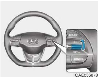 HYUNDAI Ioniq HEV (2018) - To resume preset Cruising speed - 1