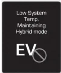 Low System Temp. Maintaining Hybrid mode EV