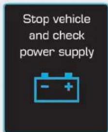 Stop vehicle and check power supply