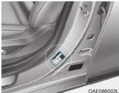 HYUNDAI Ioniq HEV (2018) - TIRE SPECIFICATION AND PRESSURE LABEL - 1