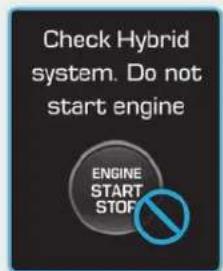 Check Hybrid system. Do not start engine ENGINE START STOP