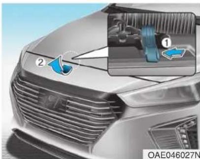 HYUNDAI Ioniq HEV (2018) - Opening the hood - 2