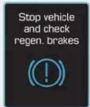 Stop vehicle and check regen. brakes