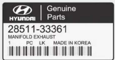 HYUNDAI | Genuine Parts 28511-33361 MANIFOLD EXHAUST 1 PC LK MADE IN KOREA