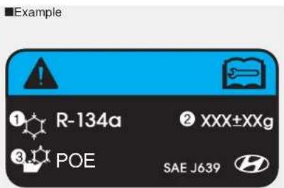 Example R-134a XXX±XXg POE SAE J639