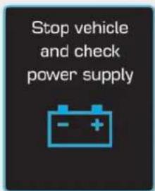 Stop vehicle and check power supply