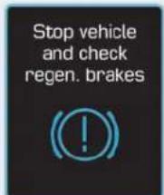 Stop vehicle and check regen. brakes
