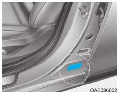 HYUNDAI Ioniq EV (2018) - VEHICLE CERTIFICATION LABEL - 1