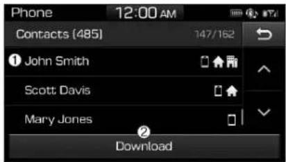 Phone 12:00 AM Contacts (485) 147/162 ① John Smith Scott Davis Mary Jones Download