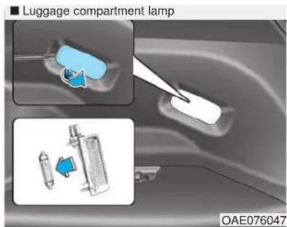 Luggage compartment lamp OAE076047