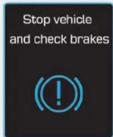 Stop vehicle and check brakes