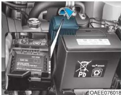 HYUNDAI Ioniq EV (2018) - Motor compartment fuse panel (Battery terminal cover) - 1