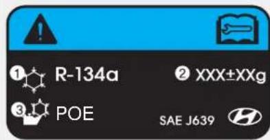 R-134a XXX±XXg POE SAE J639