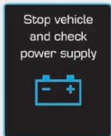 Stop vehicle and check power supply