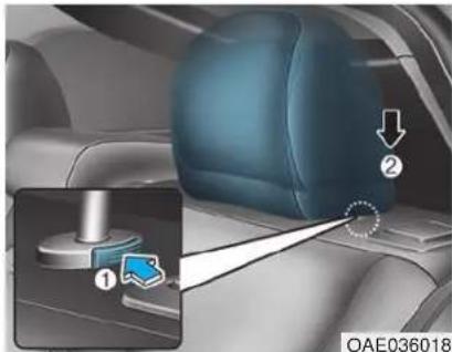 Diagram showing car seatbelt mechanism with labeled parts and a highlighted connection point, including a numbered arrow and location marker.