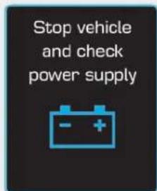 Stop vehicle and check power supply