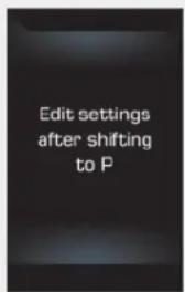 Edit settings after shifting to P