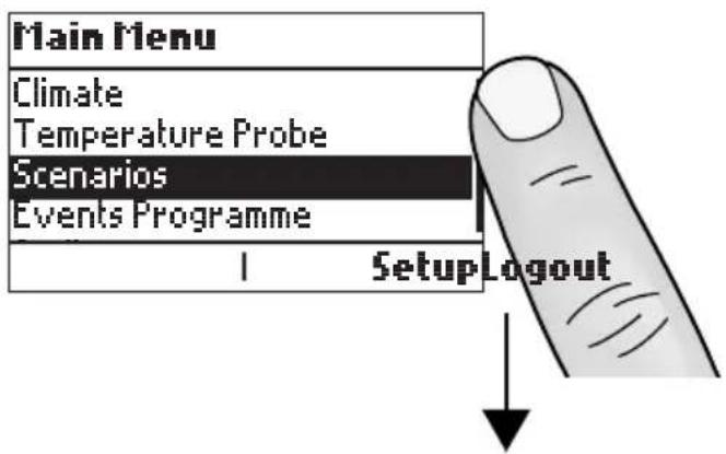 Main Menu Climate Temperature Probe Scenarios Events Programme Setup Logout