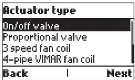Actuator type On/off valve Proportional valve 3 speed fan coil 4-pipe VIMAR fan coil Back 1 Next