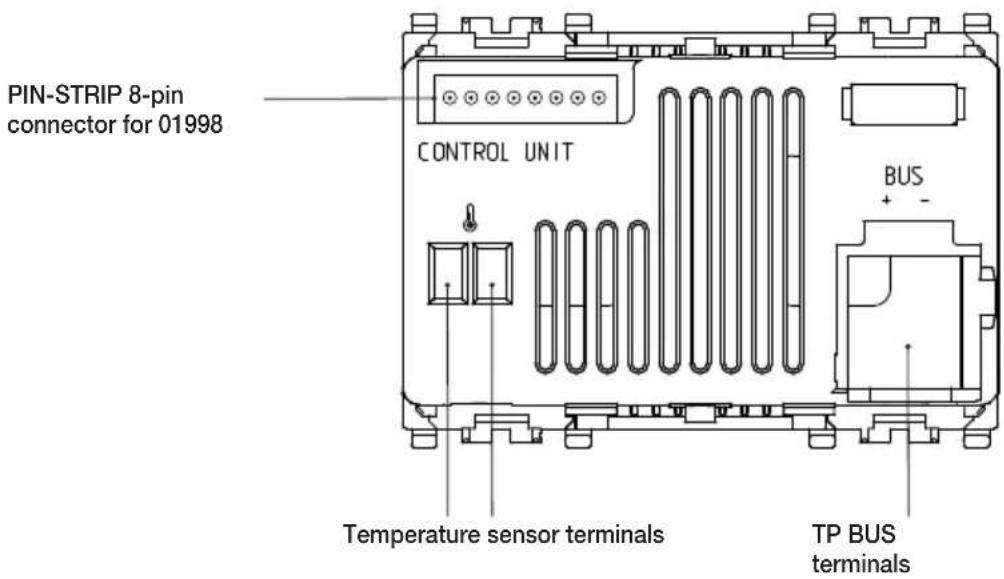 PIN-STRIP 8-pin connector for 01998 CONTROL UNIT BUS + - Temperature sensor terminals TP BUS terminals