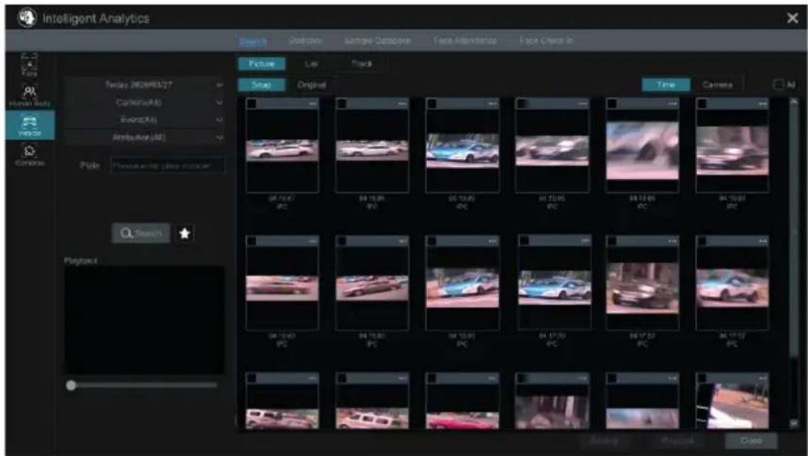 Intelligent Analytics Search Selections Retrieze Corrective Face Antipatance Face Chips In Picture Lat Track Snap Original Time Camera Auto Hardware Body Vehicle Car(K) (A) Car(K) (A) Event(A) Ambulance(A) Composite Pixel Photo viewer photo viewer Search Playback 04:10:67 PC 04:15:85 PC 05:18:85 PC 06:30:80 PC 08:15:85 PC 09:30:81 PC 09:10:80 PC 04:17:30 PC 04:17:32 PC 04:17:37 PC