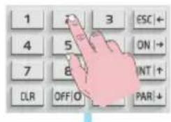 1 3 ESC← 4 5 ON→ 7 8 INT↑ CLR OFFO PAR↓