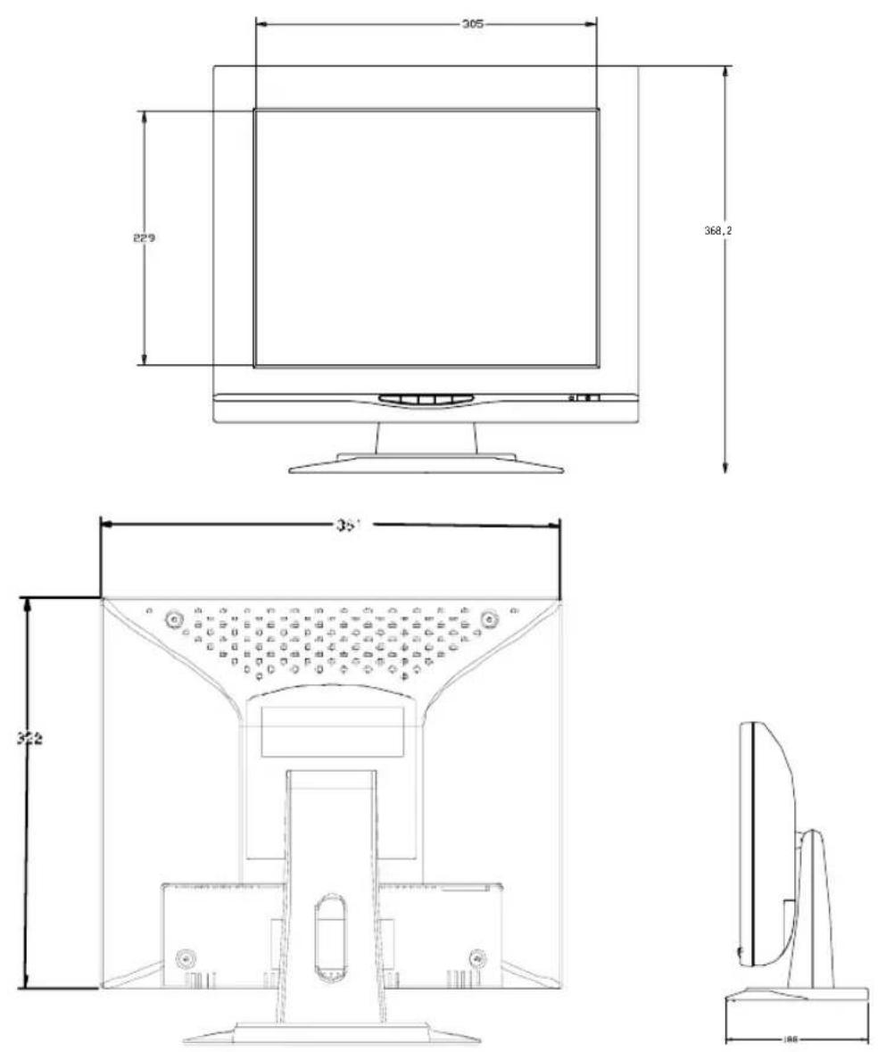 ELO 1524L - Technische Angaben zum 15"-LCD-Touchmonitor (ET1524L-XXWC-1) - 1