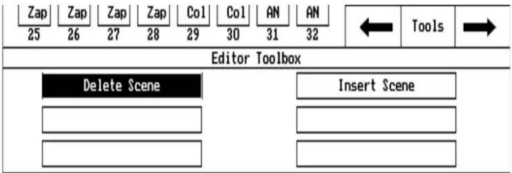 Zap Zap Zap Zap Col Col AN AN 25 26 27 28 29 30 31 32 Editor Toolbox Delete Scene Insert Scene Insert Scene