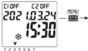 C1 OFF C2 OFF 202 1.03.24 15:30 * MENU 1 2 3 4 5 6 7