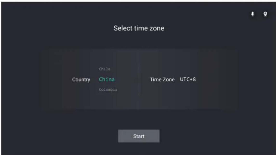 Select time zone Country Chile China Time Zone UTC+8 Colombia Start