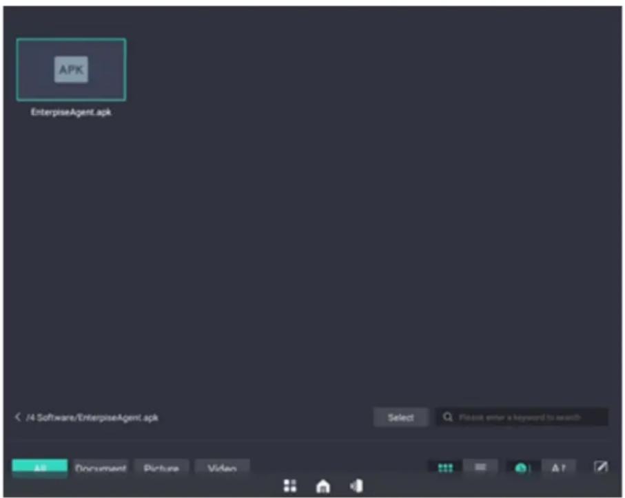 APK EnterpriseAgent.apk < /4 Software/EnterpriseAgent.apk Select Please enter a keyword to search AB Document Picture Video A?