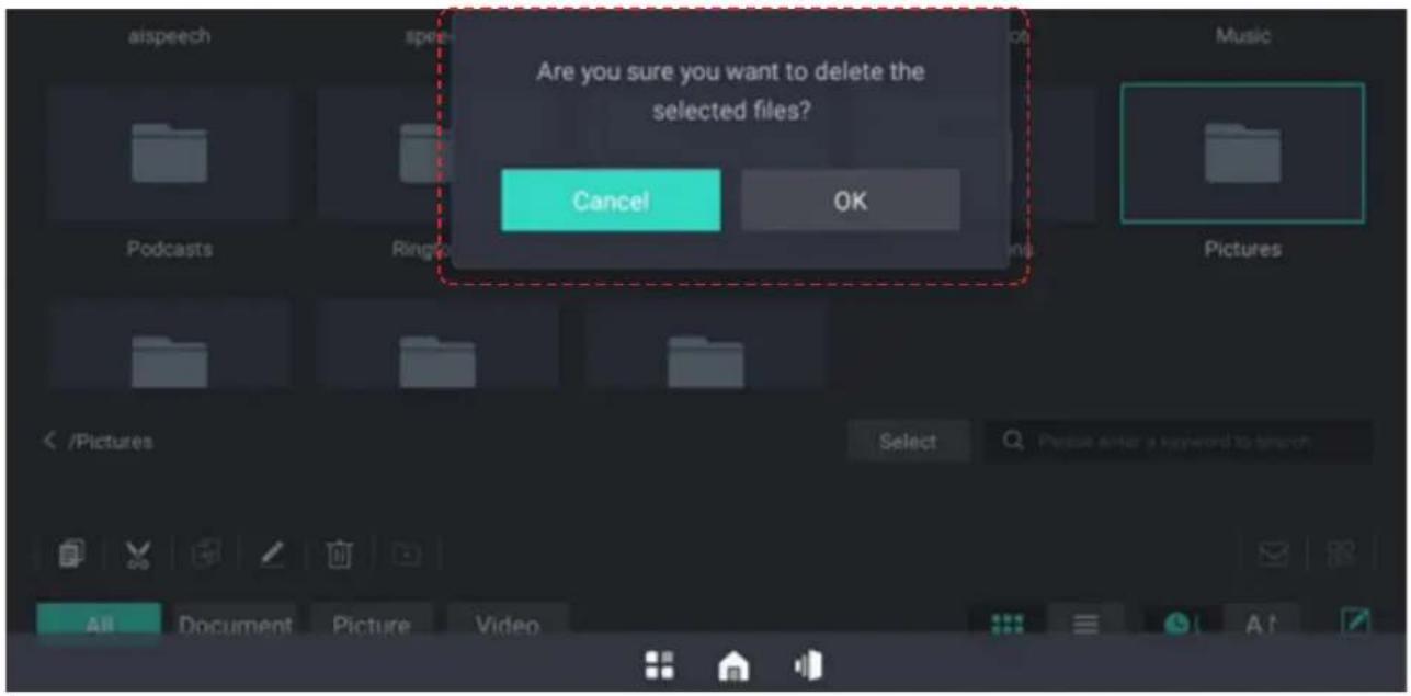 Are you sure you want to delete the selected files? Cancel OK Music Podcasts Ringing Pictures /Pictures Select Please enter a keyword to branch All Document Picture Video