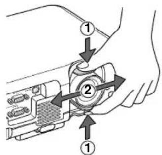 Diagram showing mechanical assembly with numbered components and directional arrows indicating motion or movement
