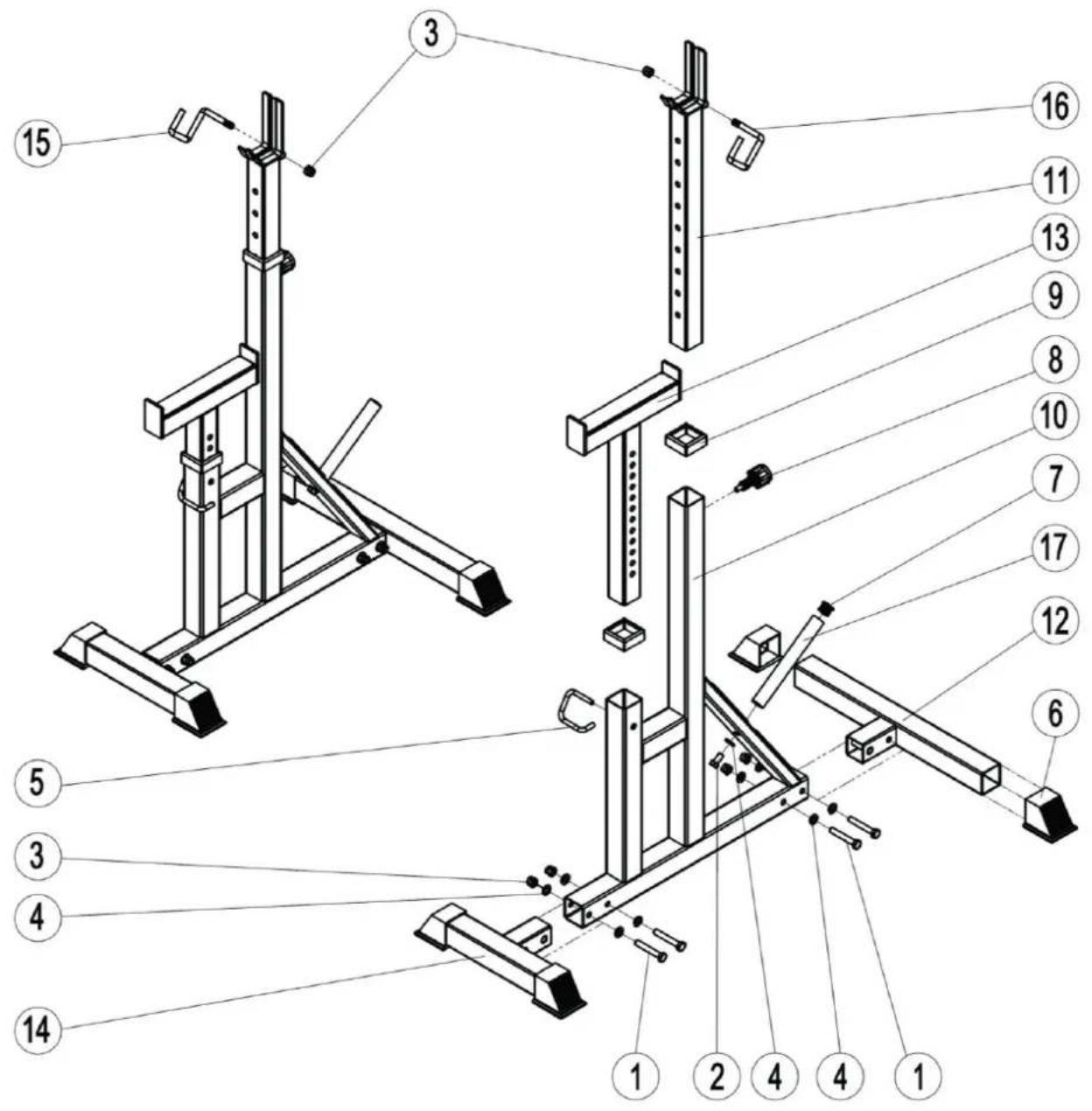 Technical diagram of a mechanical lifting mechanism with numbered components for identification