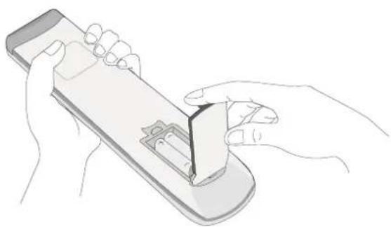 BENQ RE6503 - Installing remote control batteries - 3